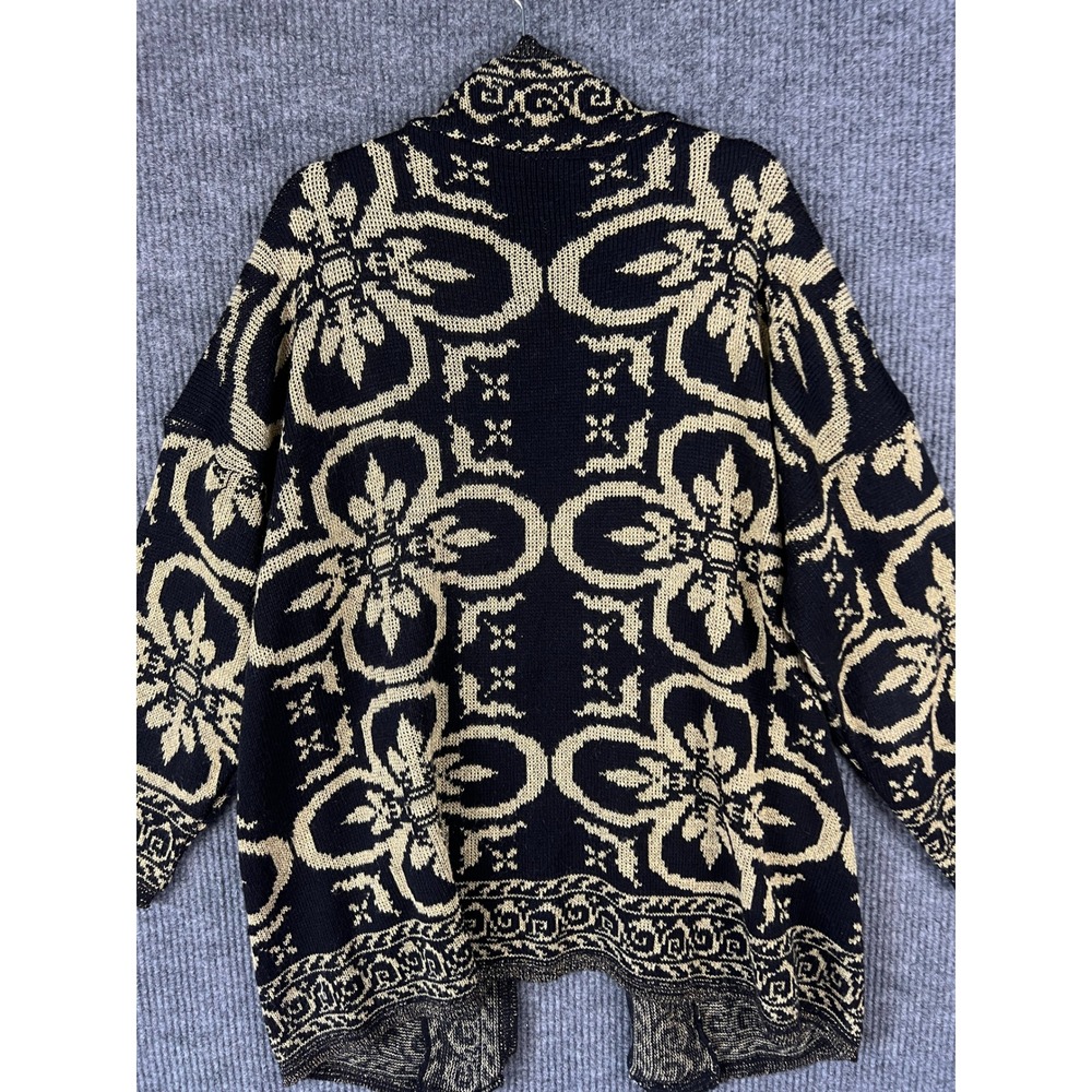 90s Old Money Tapestry Cardigan 2X Oversized Preppy Quiet Luxury Knit Domani - Picture 7 of 9